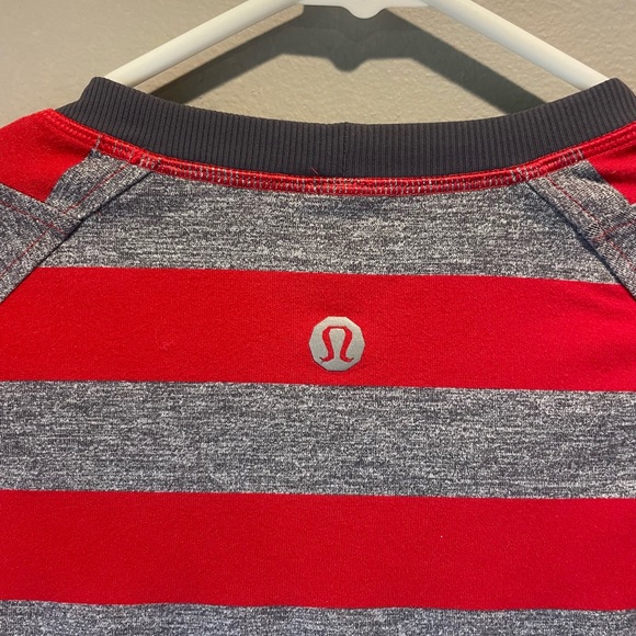 Lululemon Striped Long Sleeve Top Red/Grey Size Large - Picture 5 of 7